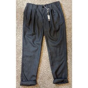 NSF Wool Edith cropped trousers size 28 charcoal gray new without tags